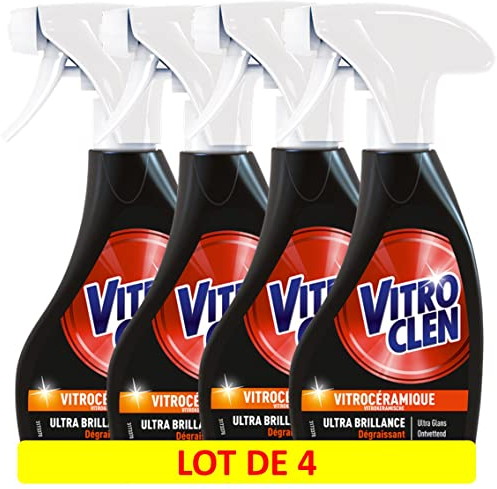 Vitroclen Pistolet Nettoyant Vitrocéramique et Induction 250 ml - lot de 4