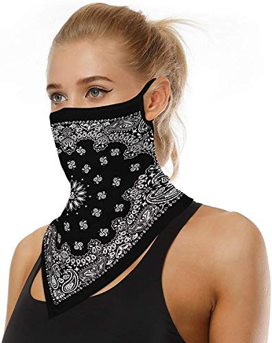 CGBOOM Unisex Bandana Face Mask Scarf Cycling Mask Sun UV Protection Ear Loops Face Balaclava Neck Gaiters Gaiters Dust Cloth Washable Wind Motorcycle Mask Women Men