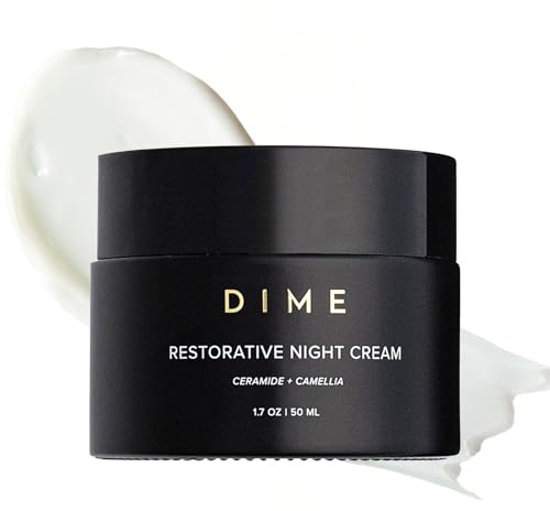 DIME Beauty Restorative Night Cream - Anti-Aging Face Moisturizer with Ceramides, Peptides, Sea Buckthorn and Squalane, Hydrating for Fine Lines and Wrinkles, Vegan, Cruelty-Free, 1.7 oz / 50 ml