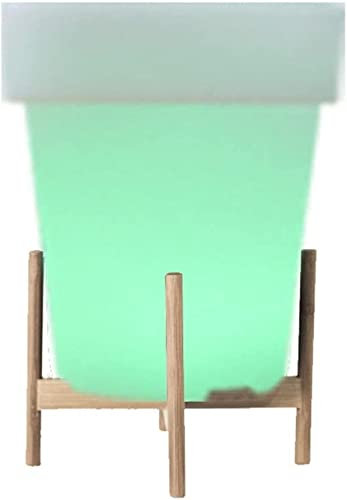 Illuminated Plant Pot Flower Pot with LED Lighting Solar Light Lamp Decorative Light Modern Planter Vase Landscape for Desk Garden Yard