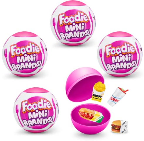 5 Surprise Foodie Mini Brands Überraschungskapsel - Echte Miniaturmarken Sammlerspielzeug (4er Pack)