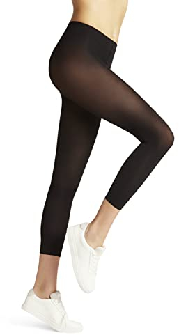 FALKE Damen Leggings Pure Matt 50 DEN Capri W Le halb-blickdicht einfarbig 1 Stück, Schwarz Black 3009, S-M