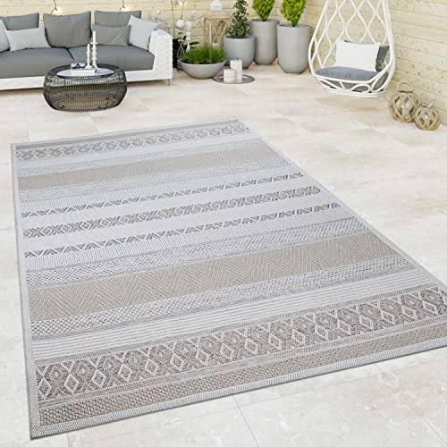 Matta Utomhus Balkong Terrass Köksmatta Trädgårdsmatta Modern, Storlek:160x220 cm, Färg:Beige