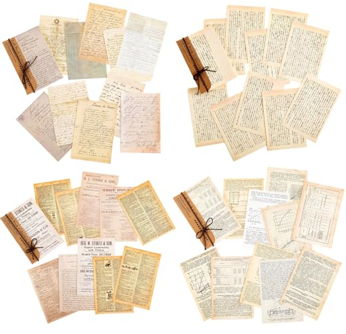 QESSUVNC 240 Stück Scrapbook Papier Vintage Scrapbooking Zubehör 12.8x8.5cm Scrapbooking Papier Vintage Papier Scrapbook Zubehör für Fotoalbum Tagebuch Notizbuch Sammelalbum DIY Kunst und Handwerk