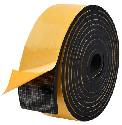 Zayejod Ruban Mousse Adhésive 50mm Large 6mm Épaisseur Bande Néoprène Autocollante Caoutchouc Isolation Joint Anti-vibration Meuble Protection Voiture,3 Mètres