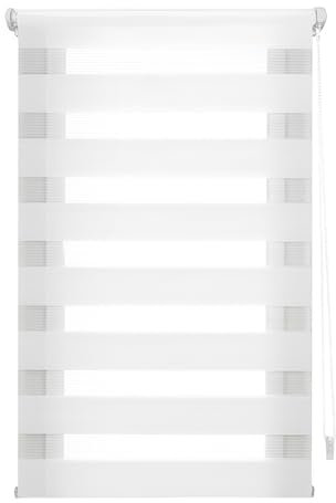 INTERBLIND | Estor Noche y Día EasyFix - Instalación SIN Herramientas - Tamaño 45x130 (Ancho x Alto) - SIN Taladro, Tela 42x125 - Color Blanco