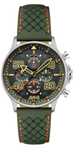 AVI-8 Reloj cronógrafo Hawker Typhoon Coningham para Hombre 42 mm D-Day 80 edición Limitada con Correa de Cuero AV-4093