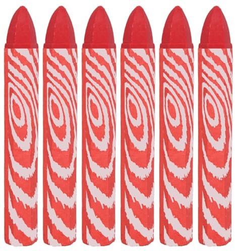 KMKANPO Lot de 6 craies grasse,craie pour tableau noir,craies de trottoir, craie sans poussière,pour tableau noir,sur un mur, dessinent et griffonnent/écriture (Rouge)