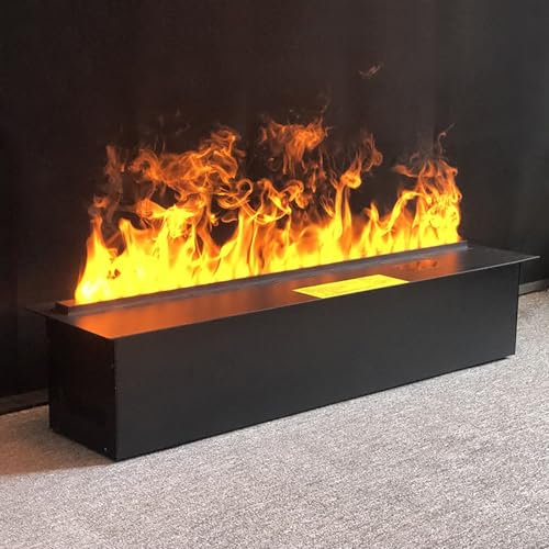 JINGJIAOPLSD Cheminée à Vapeur d'eau, Cheminée Décorative avec Flamme Atomisée 3D, Insert de Cheminée Électrique avec Commande Tactile/télécommande, Pas de Chauffage(100cm)