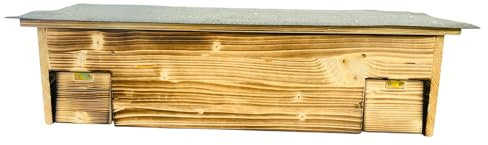 Igelhaus XL Igelschutz geflammt Dachpappe Isolierung Rattenklappen handgemacht Gratis Stroh 84x40x23cm fertig montiert