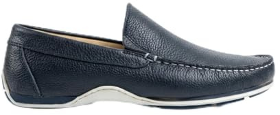 Mocasines de Cuero Azul Marino para Hombre de Verano