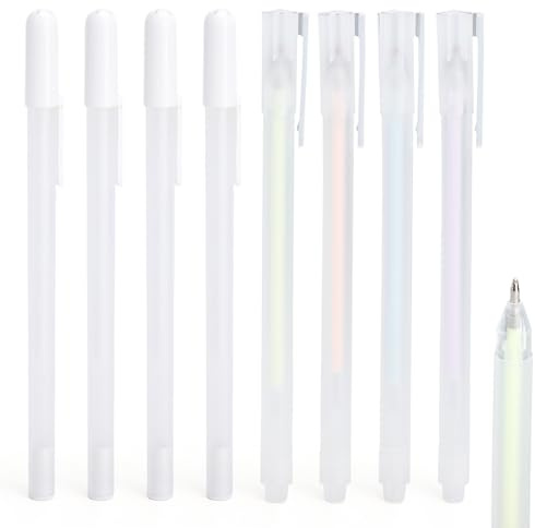 Set di penna gel bianca e colla stick 8 pezzi 0,7 mm Eccellenti pennarelli evidenziatori e colla per lavori artigianali per scrittura creativa disegno evidenziazione scrapbooking