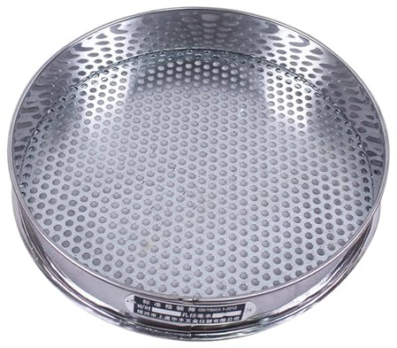 Tamiz de jardín – Agujero de 7,5 mm, Filtro de 7,87 Pulgadas de diámetro, Suelo Robusto, tamiz | Herramienta confiable del Metal para tamizado de harina de Frijol de Roca de Compost para