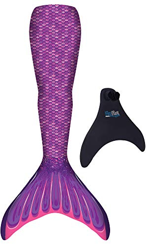 Fin Fun Meerjungfrauenflosse für Mädchen - Monoflosse inkl. Meerjungfrauenflosse - Farbe Purple Größe S/M - mit patentierter Monoflosse aus Neopren