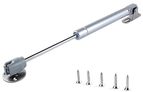 1x 60N Chrank Hydraulic Gasdruckfeder Möbeltür zum Gas Strut Lift Schrank Stoßdämpfer Gasfeder Hinge Möbelkolben Schranktüren Soft Close Klappenfeder, Silber
