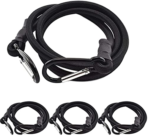 Tensores Elasticos,Pulpos Elasticos,Cuerdas Elásticas con Ganchos,4Piezas Cuerdas Elasticas Tensores Elasticos Transporte Bandas de Tensión con Gancho Longitud de 100mm,Negro