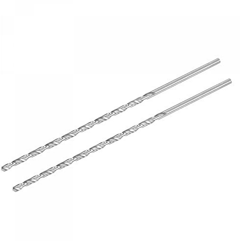 sourcing map HSS(High Speed Steel) Extra Long Twist Drill Bits, 6mm Drill Diameter 300mm Length for Hardened Metal Woodwork Plastic Aluminum Alloy 2 Pcs