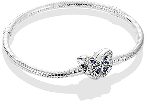 Pandach Pulsera de Mujer plata 925 Compatible con Abalorios, Serpiente Pulsera Compatible con Pandora Abalorios