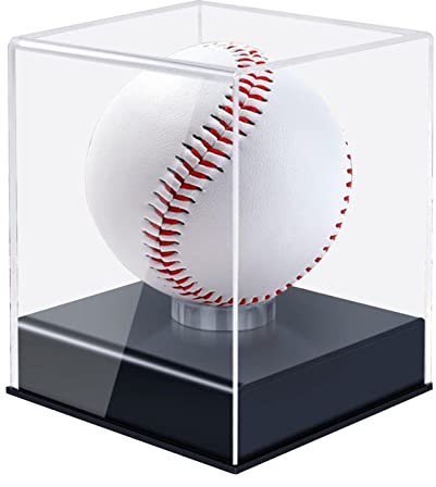 Kasmole Acryl-Baseball-Einkommen, wasserdichte transparente Softball-Vitrine Würfel-Baseballhalter aus Acryl Vitrine für Erinnerungsstücke (Ball Nicht im Lieferumfang enthalten)