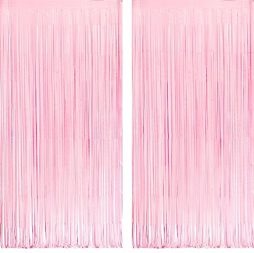 Einschulung Lametta Vorhang Pastell Rosa - Mädchen Luftschlangen Foto Hintergrund für Schulkind 2025 Babyparty Karneval Gänseblümchen Schmetterling Fee Summer Carnival Valentinstag Party Deko