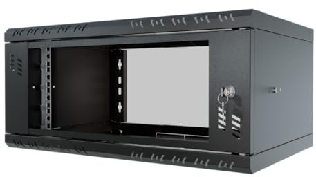 Stalflex Serveur Armoire Réseau 19 Pouces 4U 350mm Standard - Acier Robuste - Racks pour Ordinateur et Serveur - Armoire Informatique Compatible avec Serveur Rack et Baie de Brassage