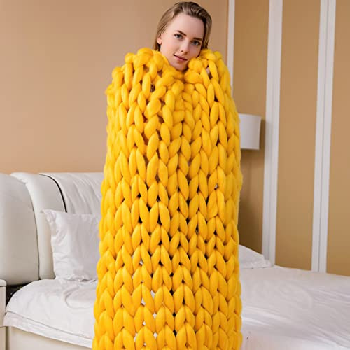 JHHNCVBC Coperta da Letto in Maglia Spessa con Design appesantito - Coperta in Filato Spesso Realizzata a Mano per l'arredamento della casa e per Un Comfort Accogliente su Letto, Divano o Sedia