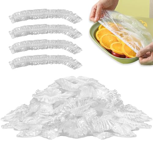 RYHHH Lot De 50 Film Alimentaire Reutilisable,Sacs De Conservation Frais, Épaissie, Grand Diamètre, Compatible Avec la Plupart des Plats(Sac de Rangement Inclus)