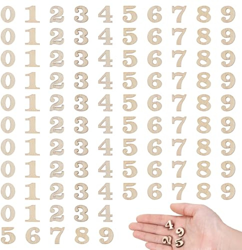 Giantree Lot de 200 numéros en bois de 1,5 cm pour kits éducatifs pour arts de bricolage, artisanat et décoration de la maison