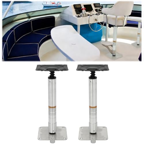 bimiti 2 PCS 13 Boat Seat Pedestal Mount Kit - Grade Aluminum Pedestal Base with Locking 3/4 Pin Post & 7x7 Plate, Heavy Duty Corrosion Resistant Pedestal Base Kit for Pontoon Fishing Bass Boats