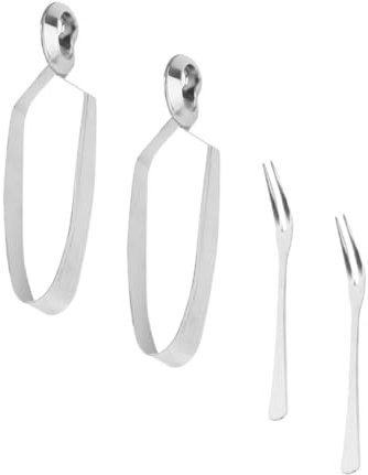 BESPORTBLE 4 pezzi Posate Lumache in Acciaio Resistenti Pinze Molla e Forchette Ergonomiche per Servire e Assaporare Escargot Facile da Pulire e Lavabile in Lavastoviglie