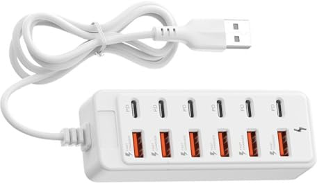 66W 12-in-1 Konverterare | Snabbuppladdning Hub Dock För Telefon Dator Surfplatta Kontor Café Bibliotek Hotell Klassrum Ateljé