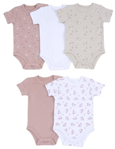 Prénatal, Set de 5 Body Bebé de Manga Corta, en Suave Algodón, con Cómoda Apertura con Botones