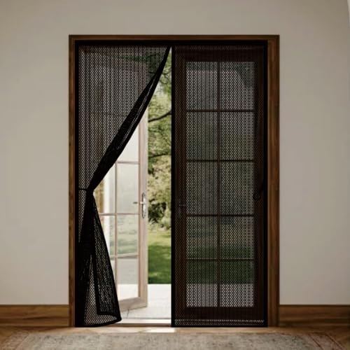 Zanzariera Porta 80 x 209 cm Magneti Extra Forti Chiusura Automatica Traspirante Anti Zanzare Insetti, Autoadesiva Senza Fori, Rete Fine Zanzariera Magnetica per Balconi, Nero