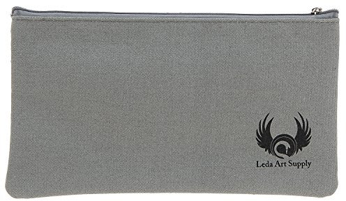 Leda Art Supply Canvas Pencil Bag, 9x5 Inches, Colored and Graphite Pencils