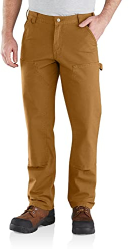 Carhartt Men's Relaxed Straight Rugged Flex Duck Double-Front Dungaree, Carhartt Brown, W32 x L34