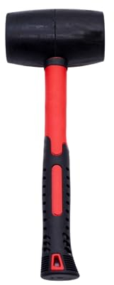 Toolzone Rubber Mallet, 32oz, Red and Black, Fibreglass Handle