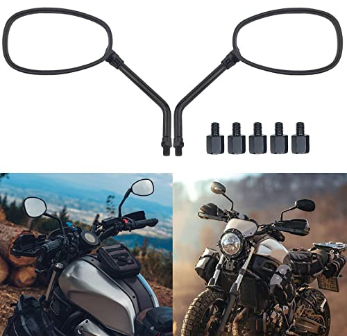 BREDUXSER Svart motorcykel styre spegel, M10 M8 backspegel moto med förpackning skruv för Scooter Street Bike Cruiser chopper sport Bike ATV