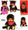 alles-meine.de GmbH Mädchen XXL - Monchhichi - mit 2 Zöpfe - 45 cm - Kuscheltier/Plüschtier - mit rotem Lätzchen - Monchichi - rosa Pinker Latz - groß - AFFE - Schmusepuppe..