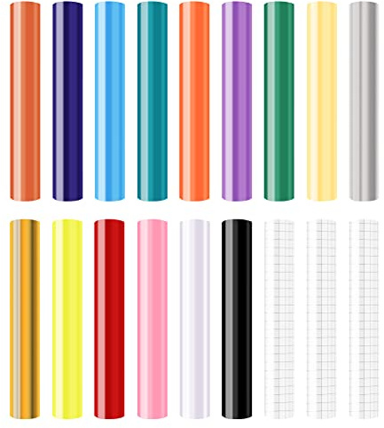 Smart Vinilo Permanente para Cricut Explore 3/Maker 3, 15 piezas de película de trazador de vinilo 30,5 x 30,5 cm, película de transferencia autoadhesiva para trazador, para bricolaje, tazas, banderas