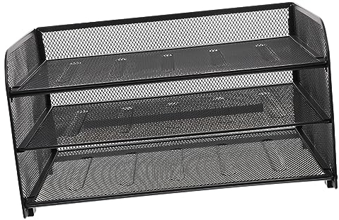 NUOBESTY Metall Office Desk Organizer Stapelbar Stabil Multifunktional Für Schreibtisch Büro Schlafzimmer Wohnräume Großer Papierhalter Und Aktenablagekorb Für Effektive Ordnung