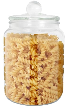 Naapesi Tarros de Almacenamiento con Tapa, 2.0 L Recipiente de Vidrio Hermético, Grande Bote de Galletas Cristal con Boca Ancho Tarro de Galletas para Nueces, Harina, Caramelo-Transparente