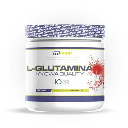 MM Supplements - Glutamina Kyowa en Polvo - 300 g - Ayuda al Desarrollo Muscular - Mejora el Rendimiento Deportivo - Bote para 2 Meses - Sabor Piruleta