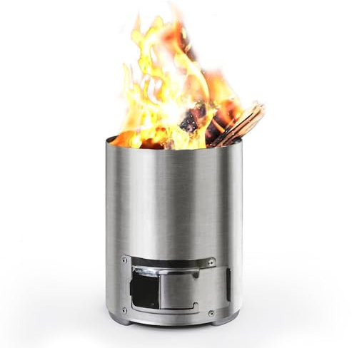 Rauchfreie Tisch-Feuerstelle, Mini-Tisch-Feuerstelle für Terrasse und Outdoor-Camping, befeuert mit Pellets oder Holz, Edelstahl, hitzebeständige Handschuhe, Feuerschalenmatte, Reisetasche inklusive,