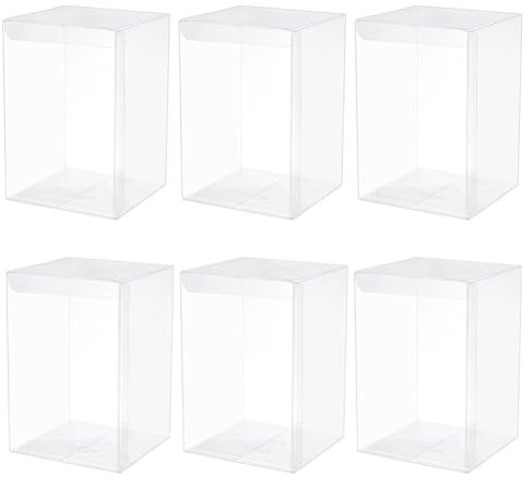 BENECREAT 10 Scatola Portaconfetti Trasparente da 10x10x15 cm, Confezione Regalo in Plastica per Caramelle, Cioccolato e Dessert, Dolcetti per La Festa del Shower, Confezione Regalo San Valentin