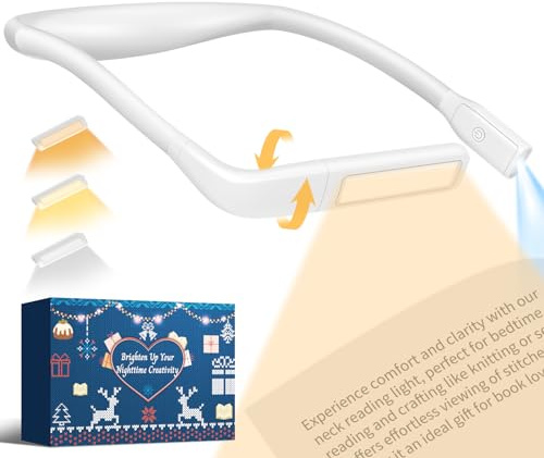 Luz Lectura Libros Cama Lampara - Lampara de Lectura Recargable 3 Colores Protección Ocular Luz Lectura Cuello Flexibles, Lámpara para Leer, Tejer, Coser, Acampar, Regalos para Hombre Mujer Lectores