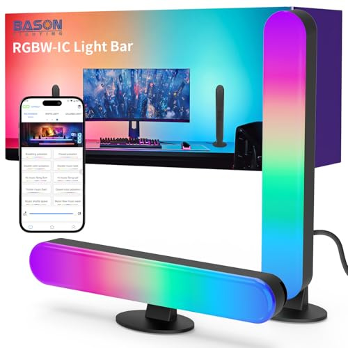 BASON LIGHTING Smart Light Bars, Music Sync Desk Lights for PC, Bluetooth
