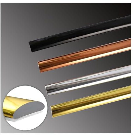 Moulure Adhesive Moulure Plafond Kit Moulure Murale Adhesive Baguette De Finition Corniche Plafond Baguette Angle Mur,Pour Mur,Plafond,Sol,Carrelage (Or 4m*8mm)