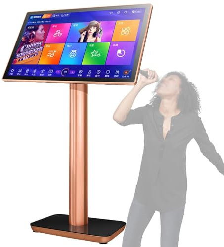 MáQuina De Karaoke Profesional, Reproductor De Karaoke Inteligente Todo En Uno Con Pantalla TáCtil De 19,5 Pulgadas, AplicacióN De Youtube Para ReproduccióN En LíNea Para Fiestas Familiares,Black-3TB