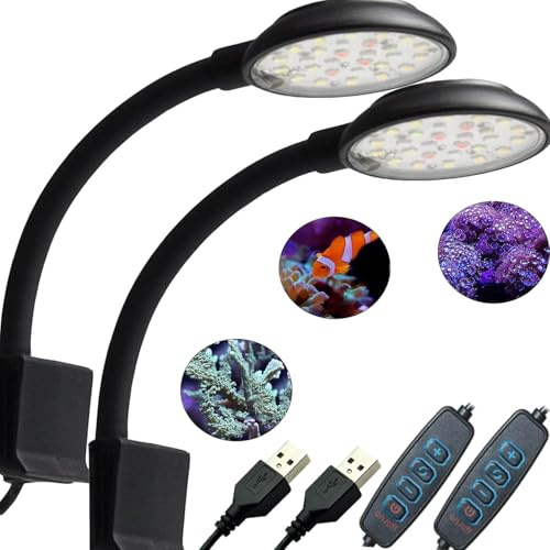 GERUI Lumière d'aquarium à spectre complet avec 7 W, 7 W pour aquarium de 20 à 40 cm, éclairage d'aquarium, convient pour les plantes aquatiques et les aquariums d'eau douce