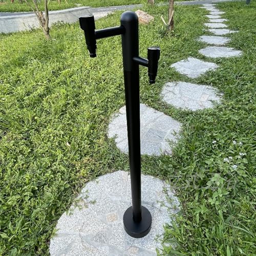 Fuente jardin exterior,tipo columna de grifo de jardín,grifo jardin,jardin,columna de agua de jardín vertical,columna de agua para jardin con grifo,grifo jardin antihielo,soporte manguera(Black,F)